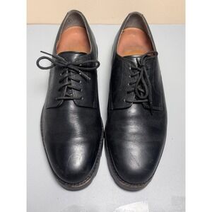 Polo Ralph Lauren Leather Dress‎ Shoes Black Lace Up Tread Lug Sole Oxfords 9.5D